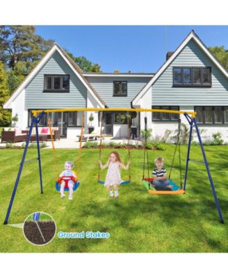 660 LBS Heavy Duty Carbon Steel Swing Frame with 3 Swings