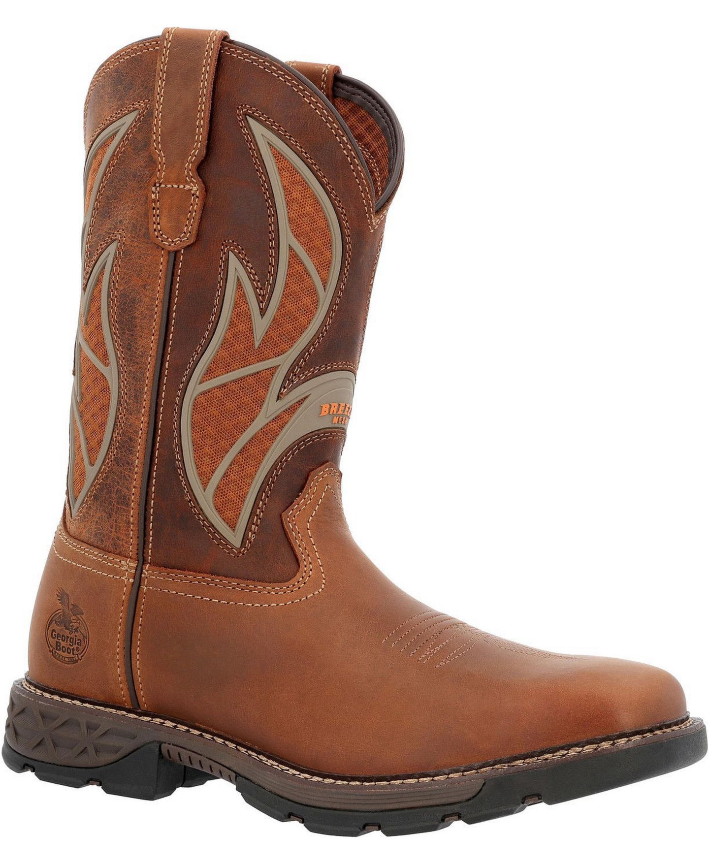 Мужские ботинки GEORGIA BOOT Carbo-Tec FLX Pull-on with InsulKul Work in Brown/Brick, цвет: Коричневый — фото 1