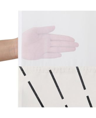 Hookless Abstract Shower Curtain with Sheer Panel, Snap-In Liner & Grommets, 72" x 75"