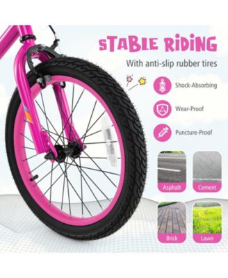 18 Inch LED Lighted Kids Bike with Training Wheels and Headlight for Ages 4-8 Years