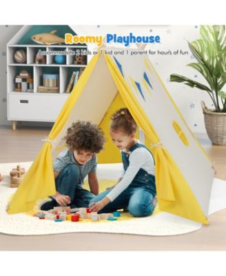 Kids Play Tent with Solid Wood Frame Holiday Birthday Gift & Toy for Boys & Girls