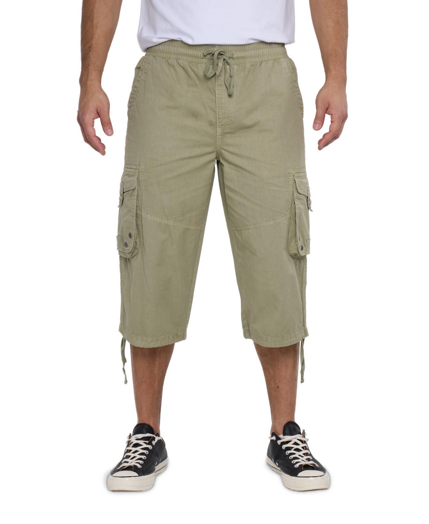 Men's X RAY 18" Elastic Waist Capri Long Cargo Shorts