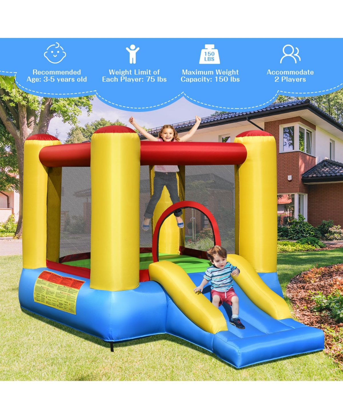 Kids Inflatable Jumping Bounce House without Blower