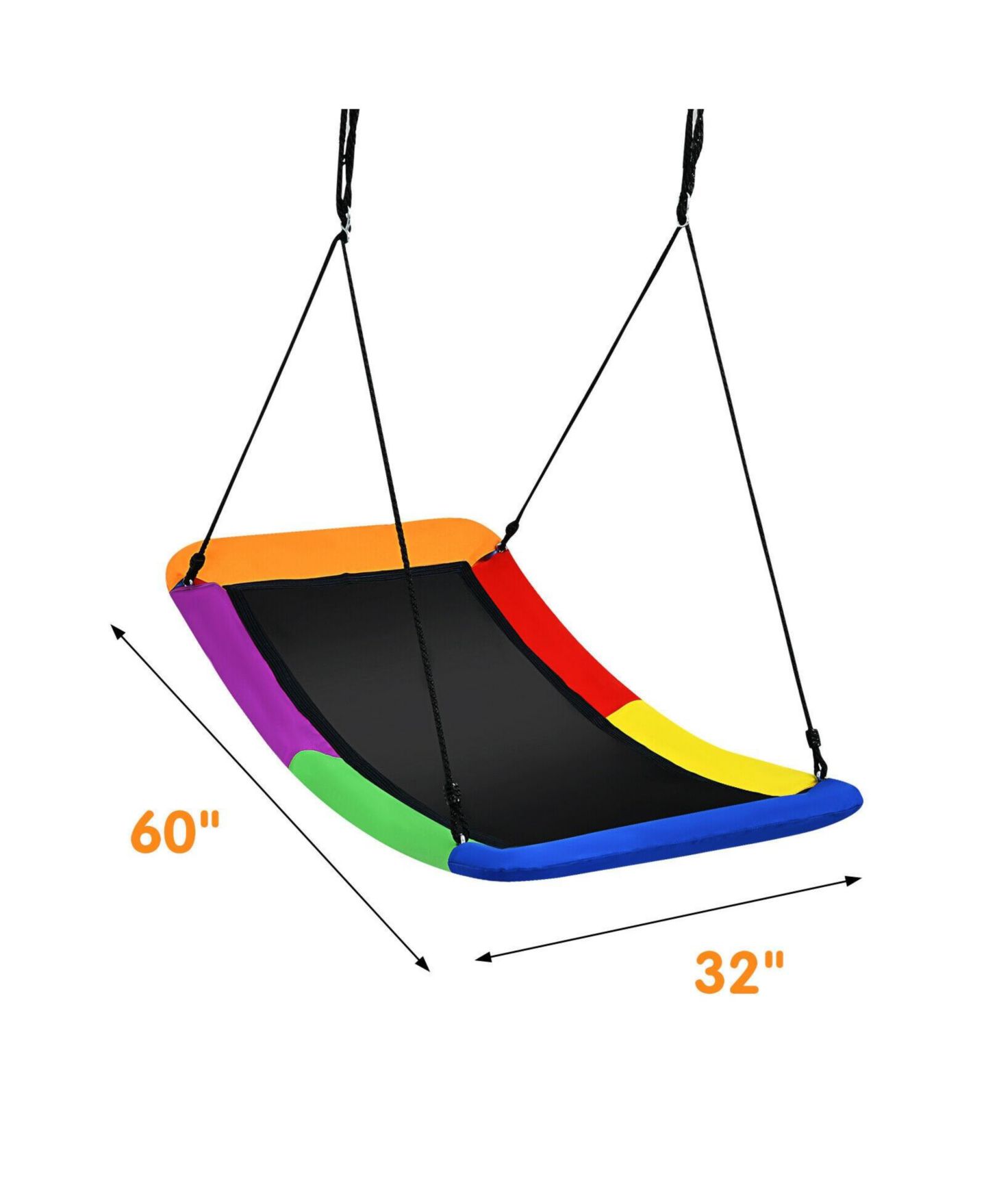 Детская игрушка Mecale Giant 60 Inch Platform Tree Swing, 700 lbs Capacity, Ages 3+, цвет: Чёрный — фото 3