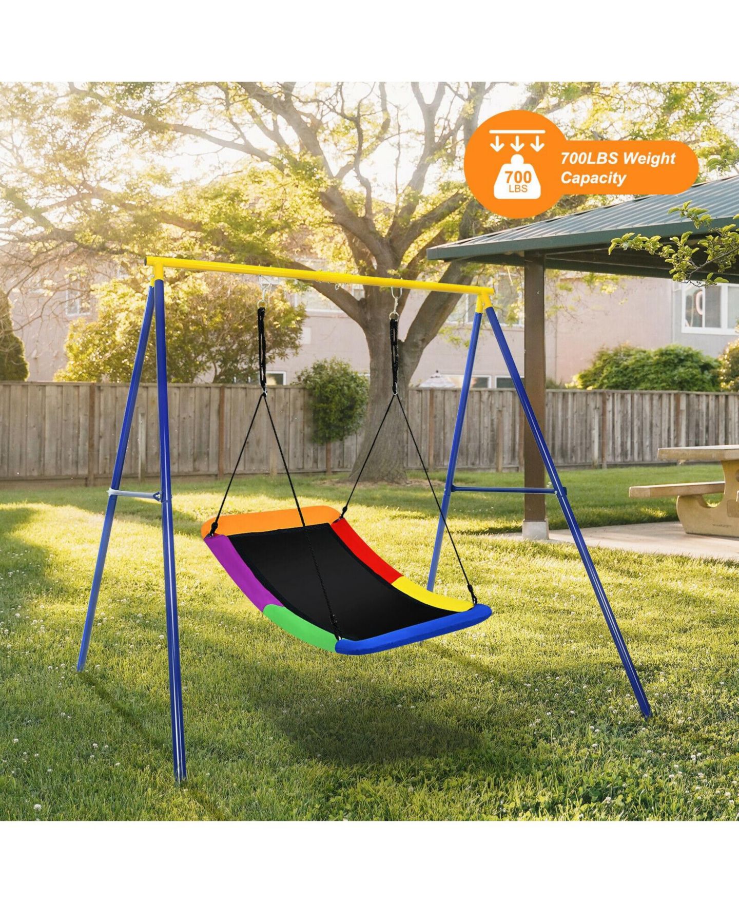 Детская игрушка Mecale Giant 60 Inch Platform Tree Swing, 700 lbs Capacity, Ages 3+, цвет: Чёрный — фото 11