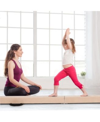 Folding Balance Beam with Solid Wood Base and Anti-slip Bottom