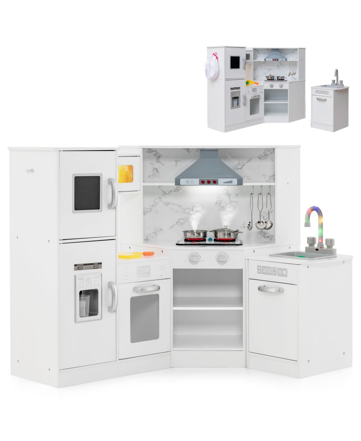 Детский игровой набор Mecale Interactive Washing Basin Sound-and-Light Kitchen Playset, Ages 3+, цвет: Белый — фото 1