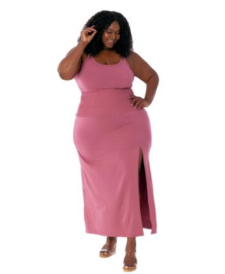 Plus Size Bridgett High Waist Midi Skirt