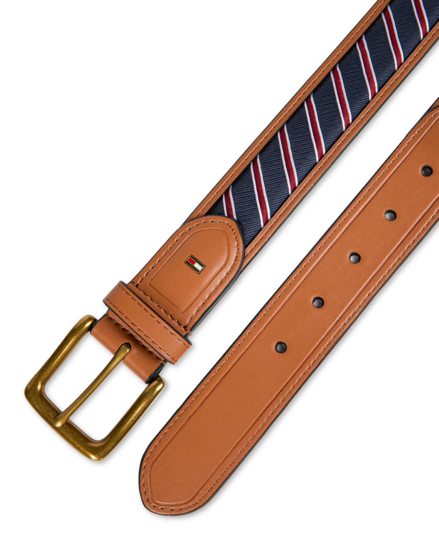 35MM Men's Prep Striped Ribbon Inlay Casual Belt