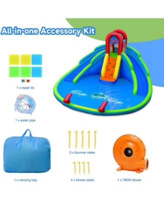 Inflatable Water Park Waterslide for Kids Backyard with 780W Air Blower