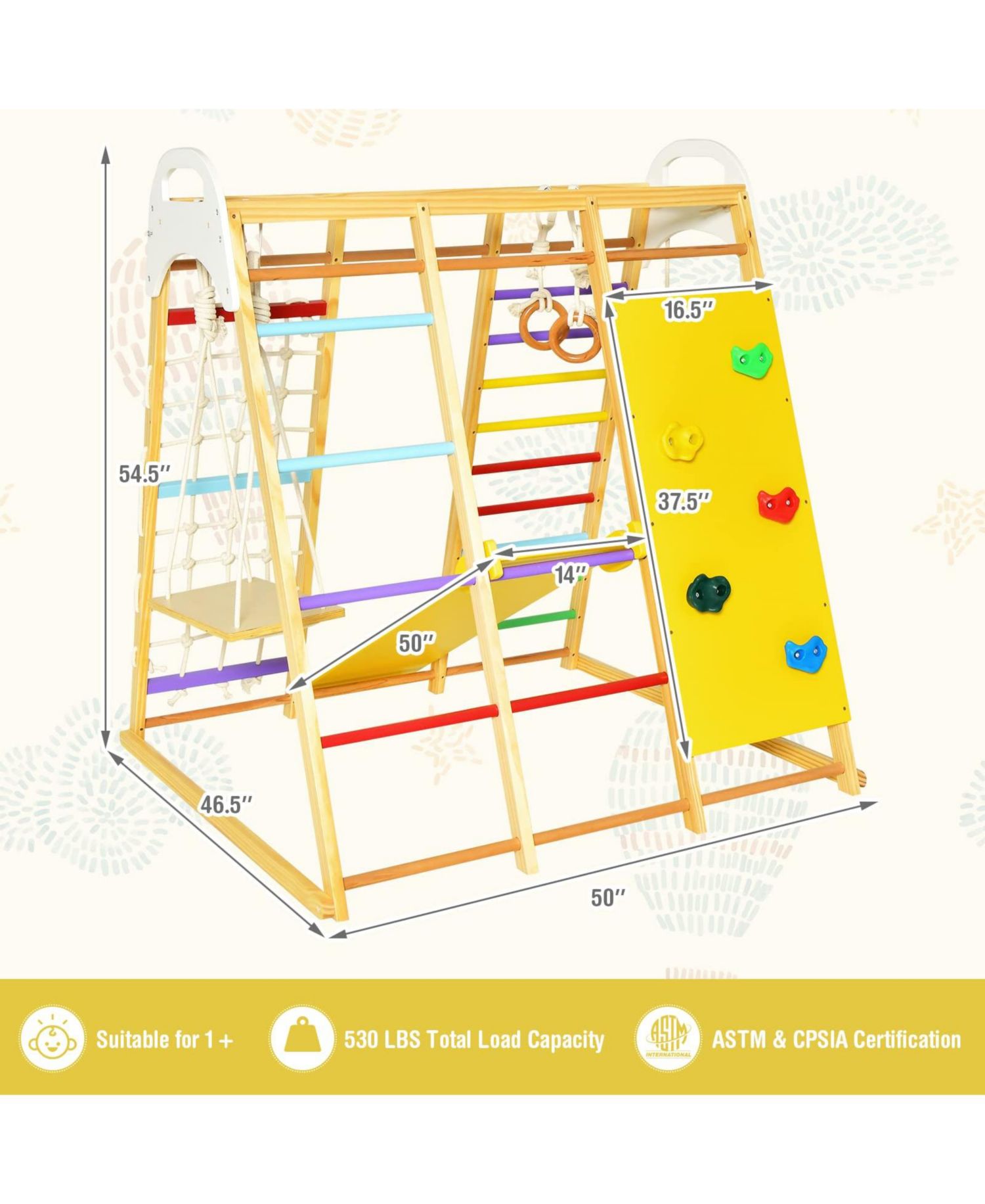 8-in-1 Beech Wood Jungle Gym Playset