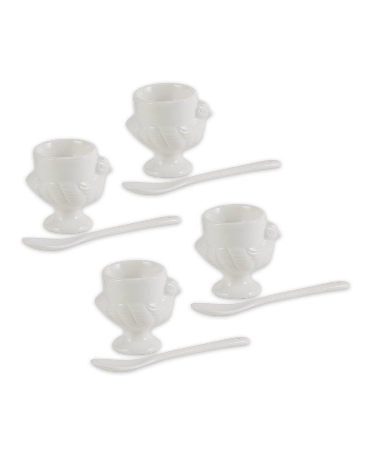 Shop Rsvp International 8-piece Porcelain Egg Cups And Spoon Set