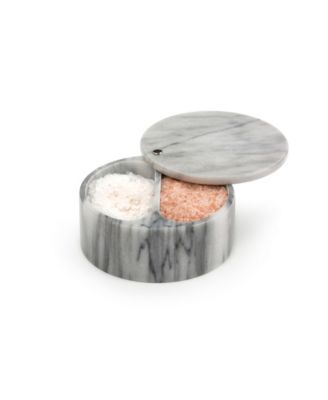 5 Ounce Marble Salt Box with Hinged Lid
