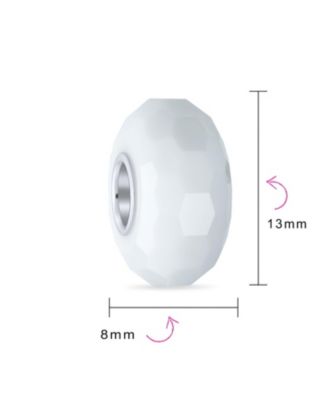 Faceted Murano Glass Charm Bead with Sterling Silver Core