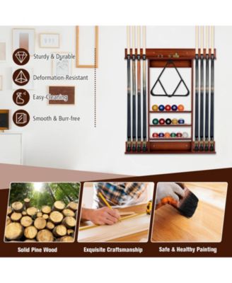 Wall-mounted Billiards Pool Cue Rack Only