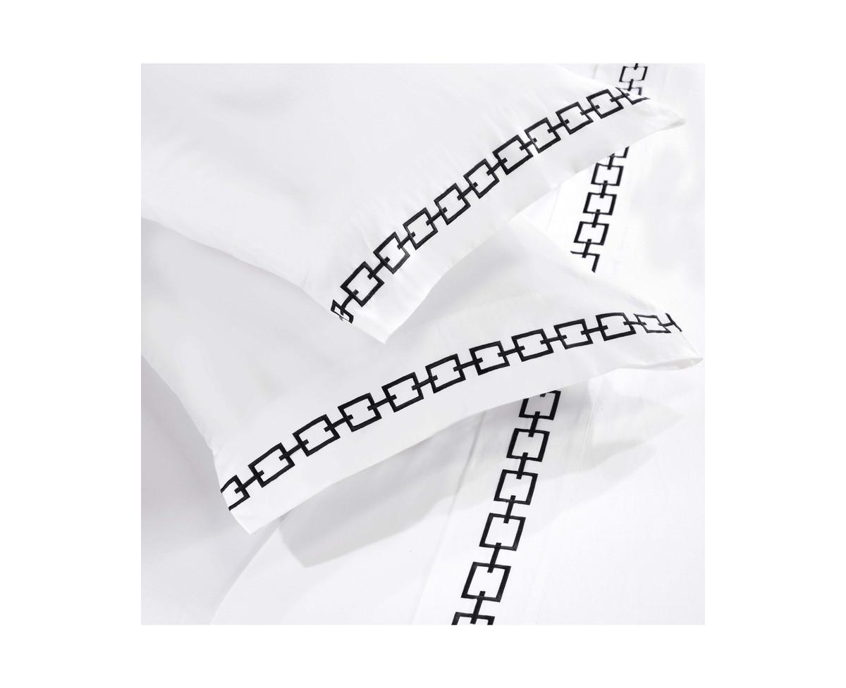Superior Chain Links Cotton Embroidered Deep Pocket Bed Sheet Set