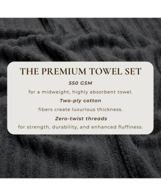 Luxury Combed Cotton Hand Towel Set, 6-Piece