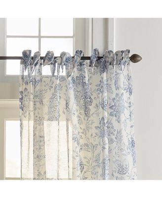 Westport Floral Tie-Top Sheer Window Curtain