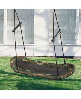Saucer Tree Swing Surf Kids Outdoor Adjustable Oval Platform Set with Handle