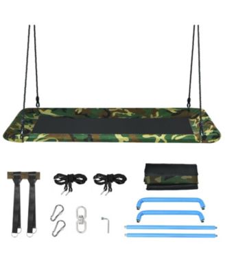 60 Inches Platform Tree Swing Outdoor with  2 Hanging Straps