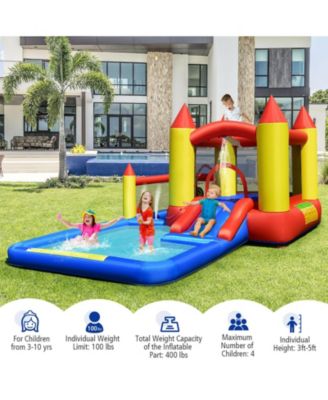 Inflatable Water Slide Castle Kids Bounce House with 480W Blower