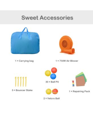 Kids Inflatable Jungle Bounce House Castle with 680W Blower