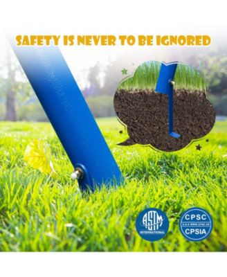 Metal Swing Set for Backyard with 2 Swing Seats and 2 Glider Seats