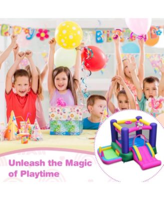 6-in-1 Bouncy Castle Inflatable Bounce House with Slide and Ball Pit with 480W Blower