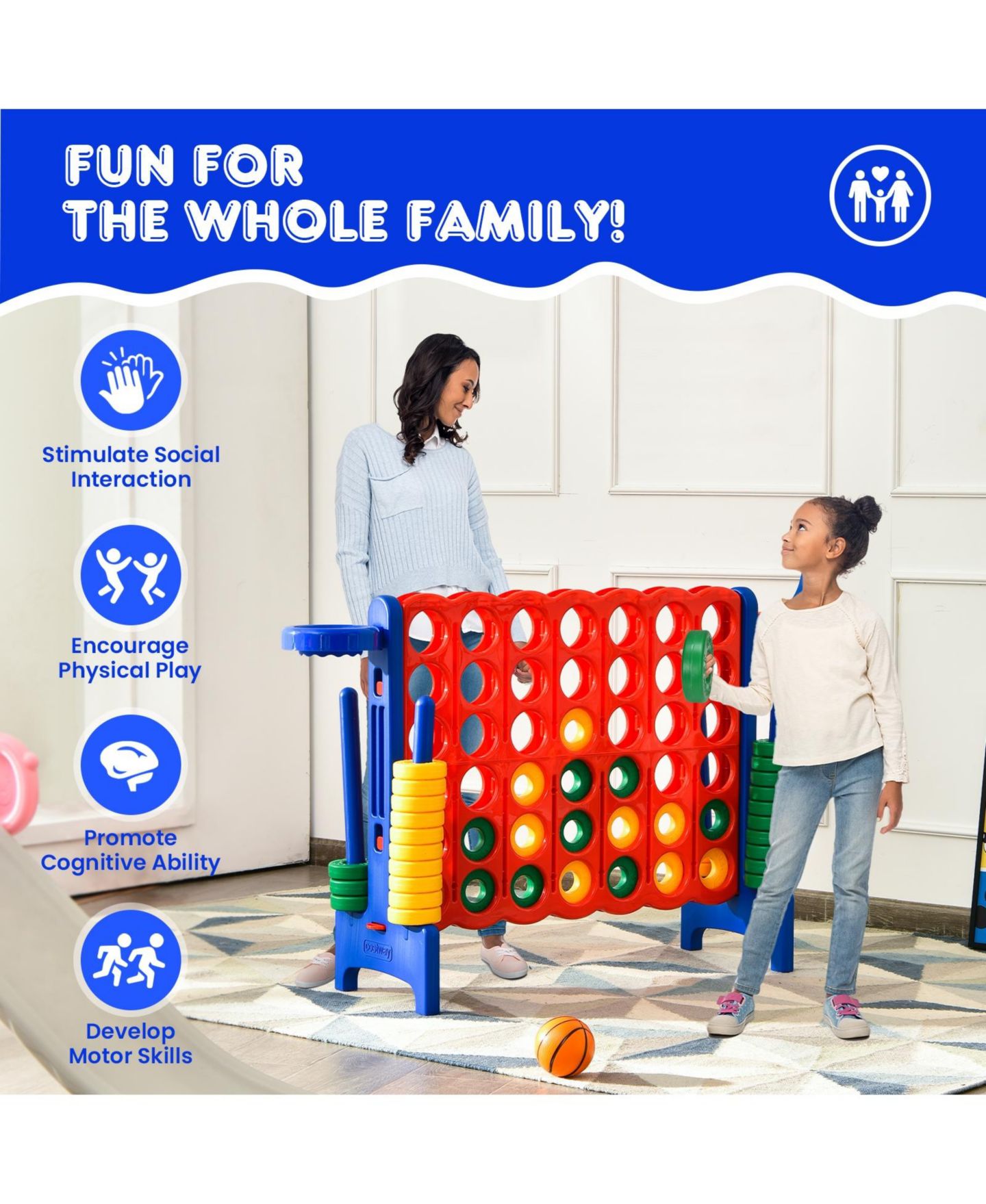 Детские игрушки Mecale 2.5ft 4-to-Score Game Set, цвет: Синий — фото 3