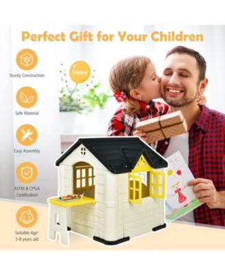 Kid's Playhouse Pretend Toy House For Boys and Girls 7 Pieces Toy Set