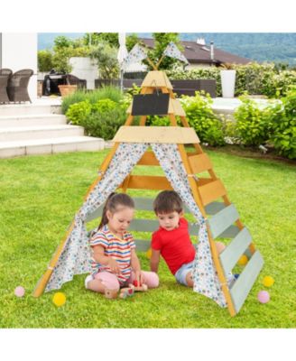 Triangle Hideaway Playhouse with Removable Chalkboard for Indoor and Outdoor