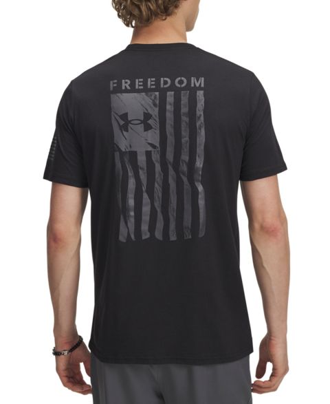 Мужская футболка Under Armour Freedom Flag Logo Crewneck, цвет: Чёрный / Тёмно-серый