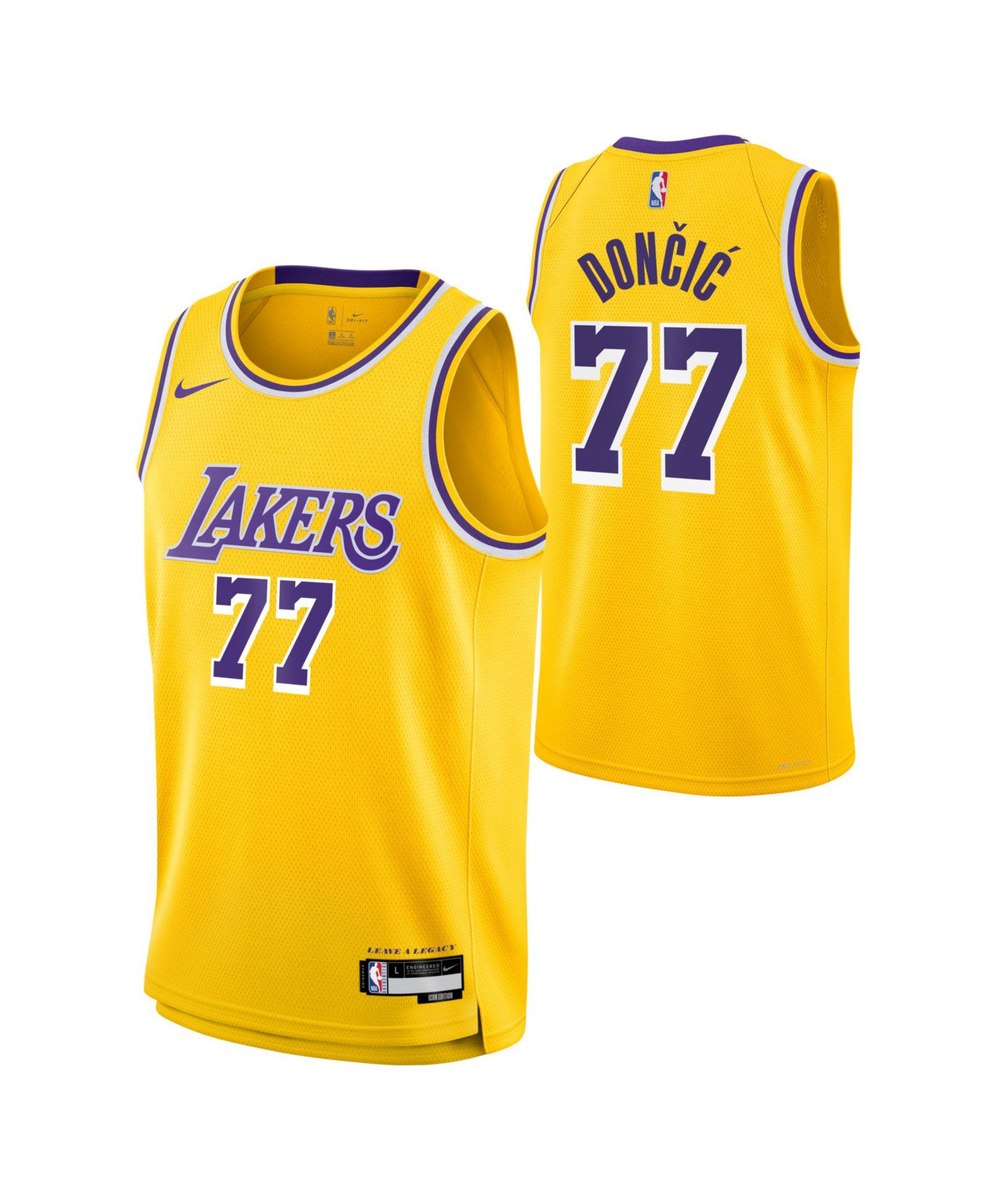 Big Boys and Girls Luka Doncic Gold Los Angeles Lakers Swingman Jersey