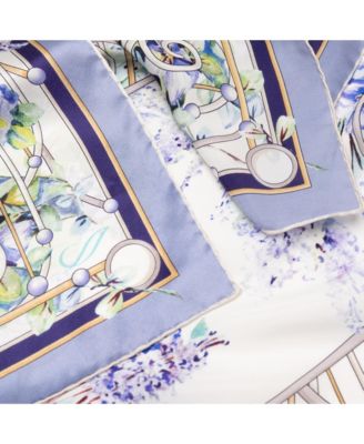 Lilac Garden - Hand Rolled Silk Foulard for Women