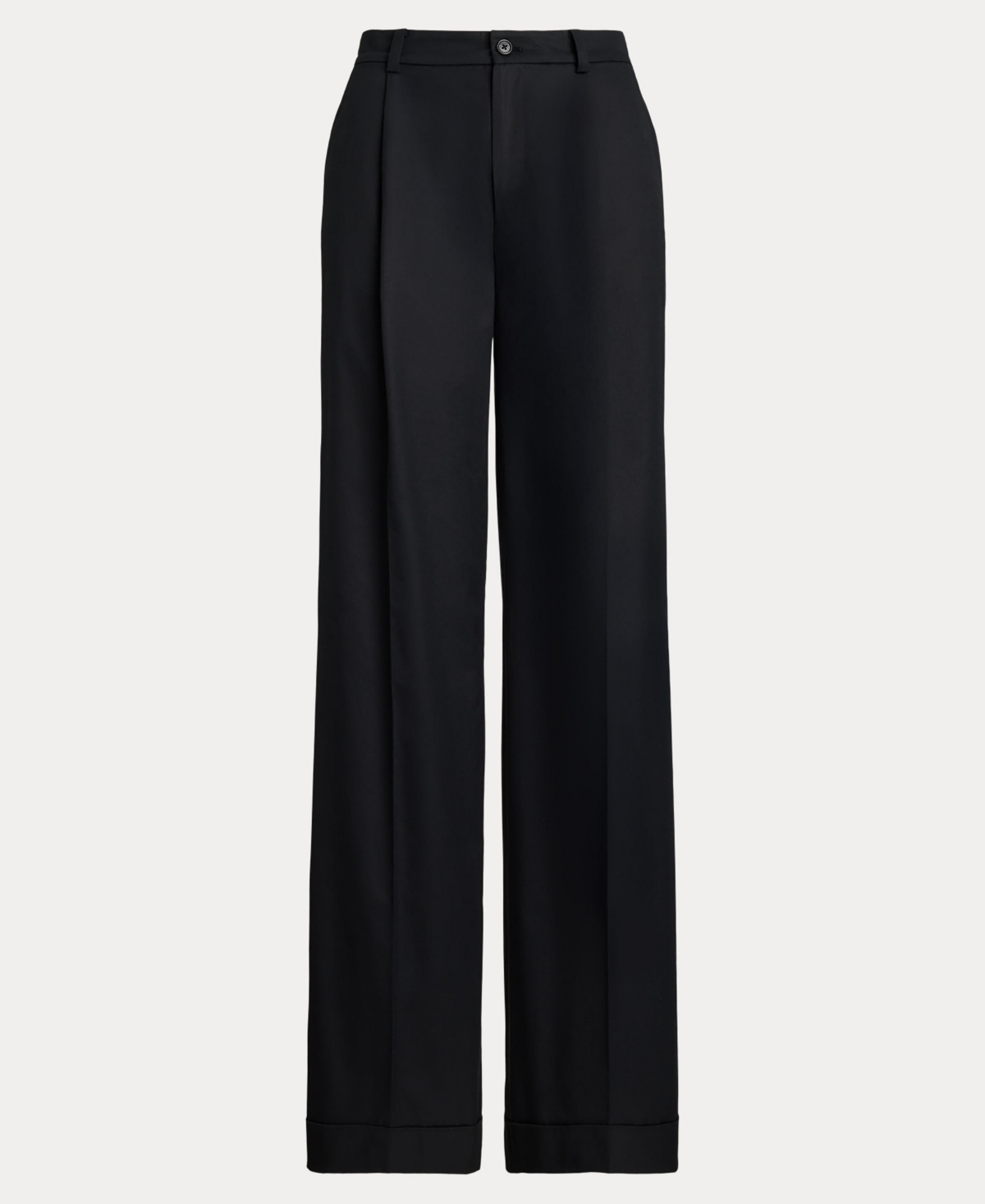 Ralph Lauren Women's Pleated Cotton Twill Wide-leg Pants In Black