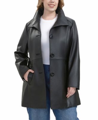 Plus Size Sarai Leather Coat