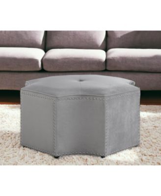 Velvet Tufted Octagonal Ottoman for Coffee Table and Modern Home Styling