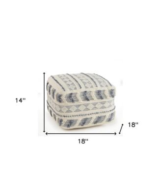 Wool Ottoman for Living Room Footrest and Cozy Home Decor
