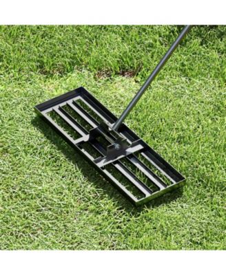 30 x 10 Inch Lawn Leveling Rake with Ergonomic Handle-Black