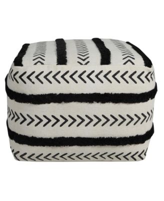 18" White 100% Cotton Ottoman
