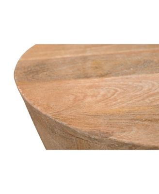 Farmhouse Round End Table in Solid Wood – Timeless Wooden Accent Table