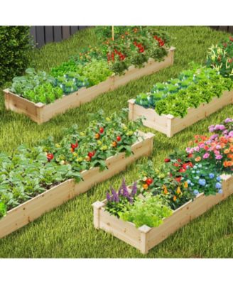 Raised Garden Bed with Legs and Drainage Holes for Backyard-Brown