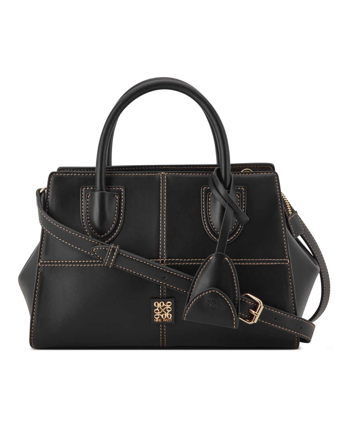 Nine West Paxtin Medium Satchel Bag In Black