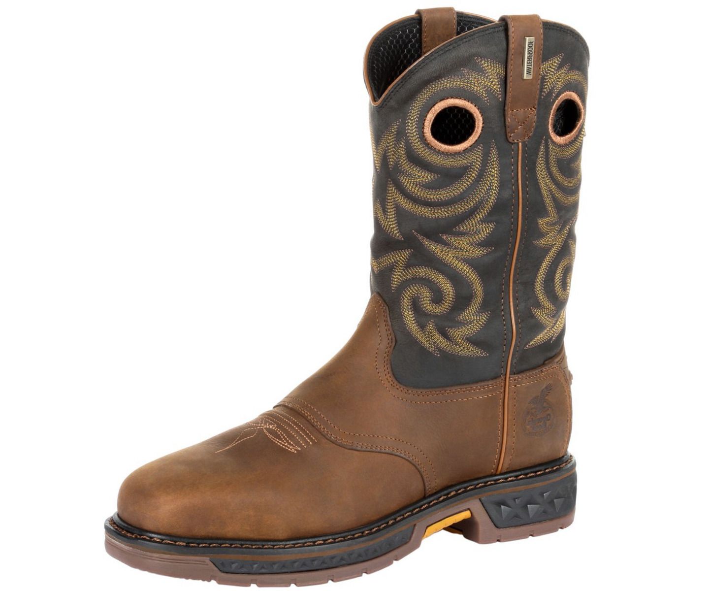 Мужские ботинки GEORGIA BOOT Carbo-Tec LT Steel Toe Waterproof Pull On Work Boot, цвет: Чёрный / Коричневый — фото 7