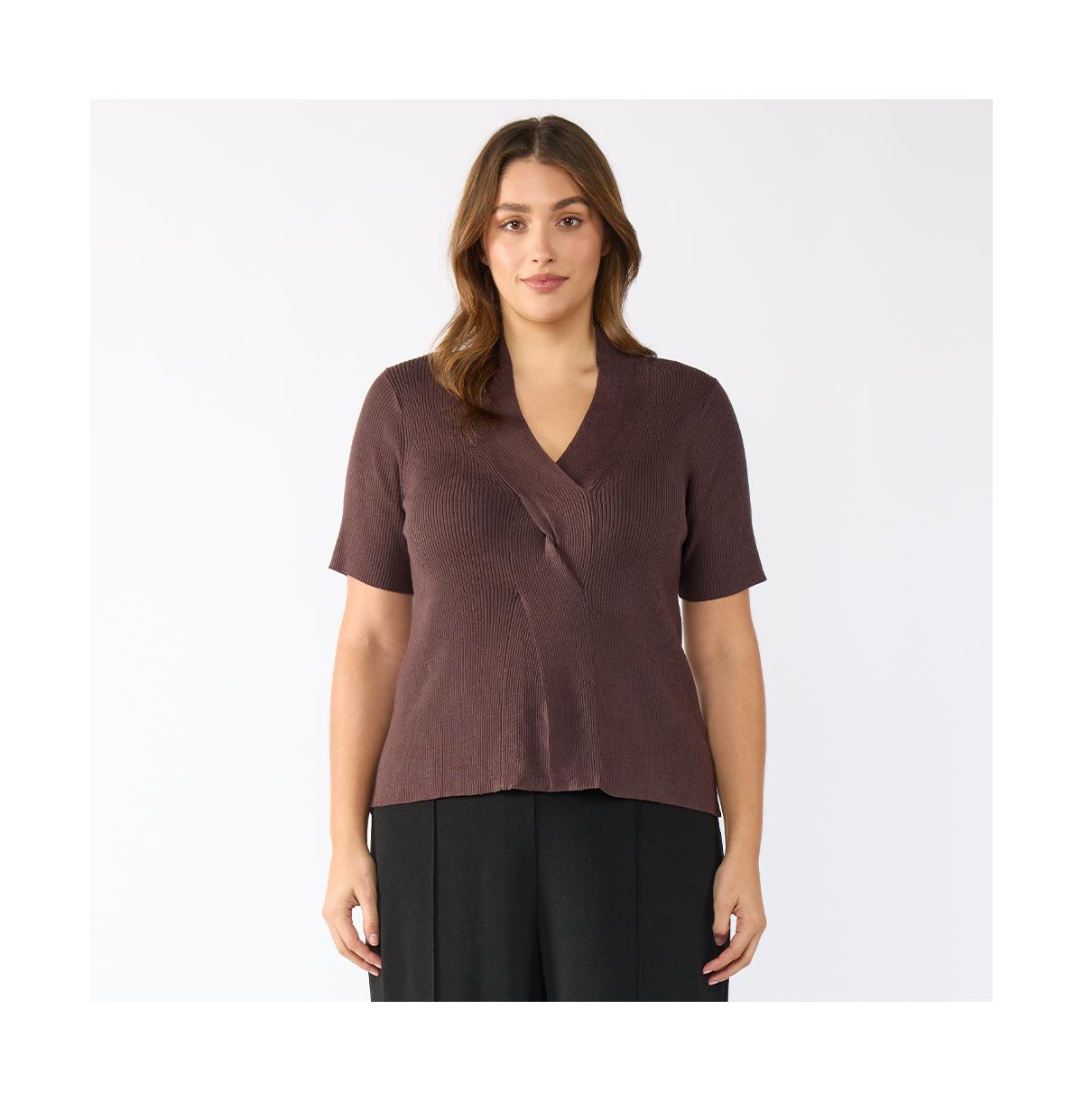Plus Size Cadence Beige Turtle Neck Sweater Knit - Java