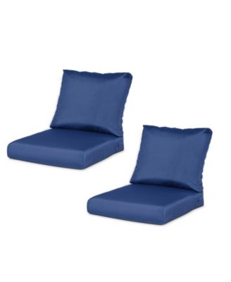 Outdoor Chair Cushions Set of 2, 24"x24", Water Resistant Outdoor Deep Seat Cushions with Handle & Adjustable Straps.