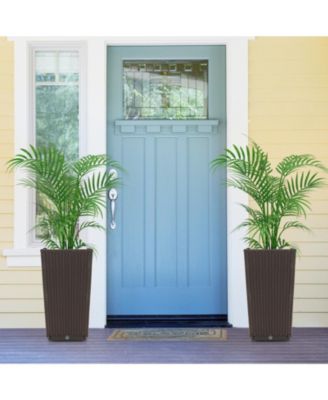 Large Garden Potting Bench Table with Display Rack and Hidden Sink-Natural
