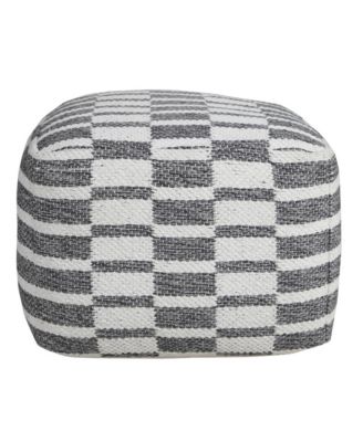 18" Grey 100% Cotton Ottoman