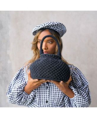 NAGA Macrame Bucket Bag In Black