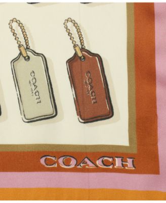 Hangtag Print Silk Bandana Scarf